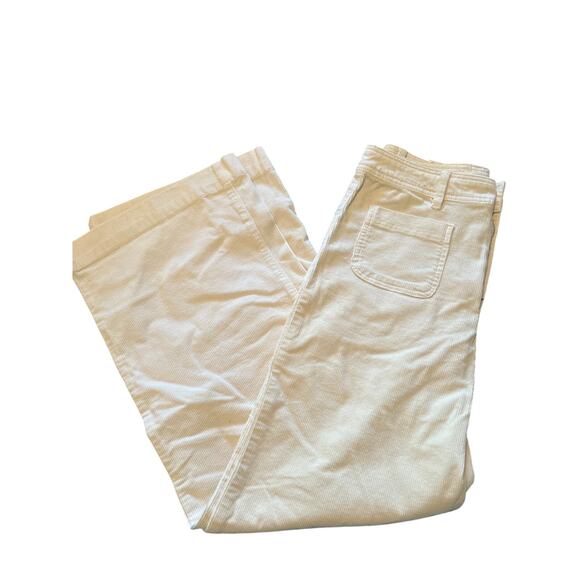 Mango Pants - NWT Mango Culotte Off White Corduroy Wide Leg Pants High Waist Loose Fit 38